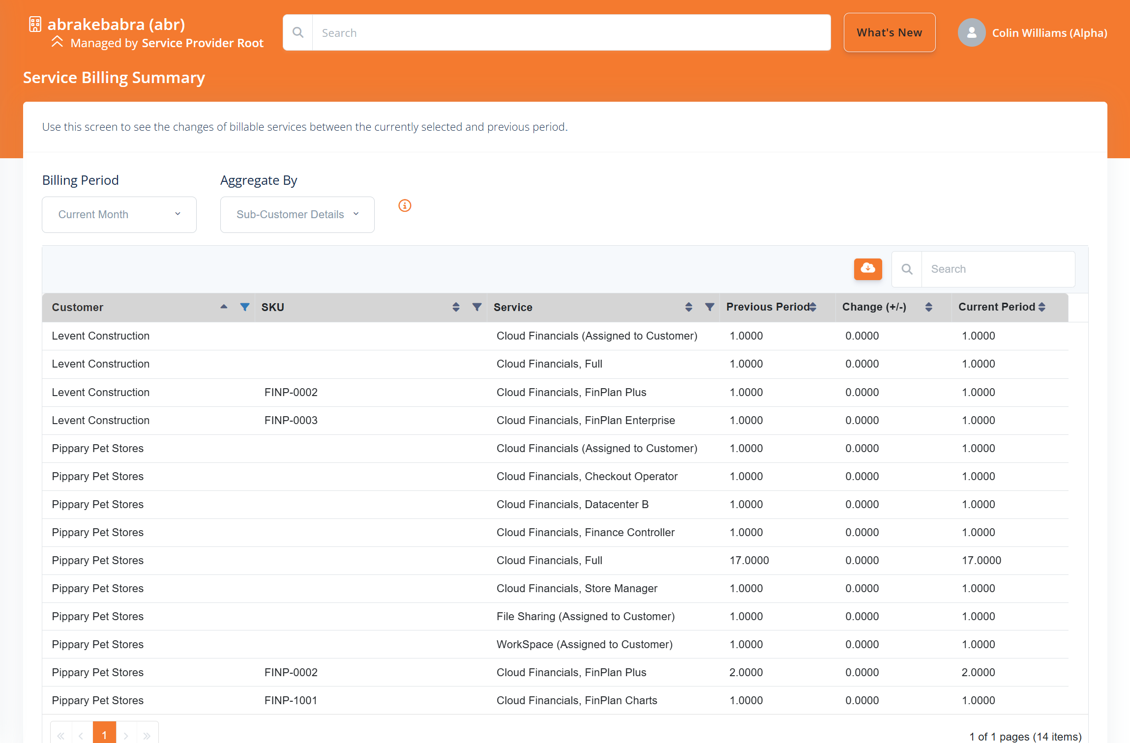 View billing details